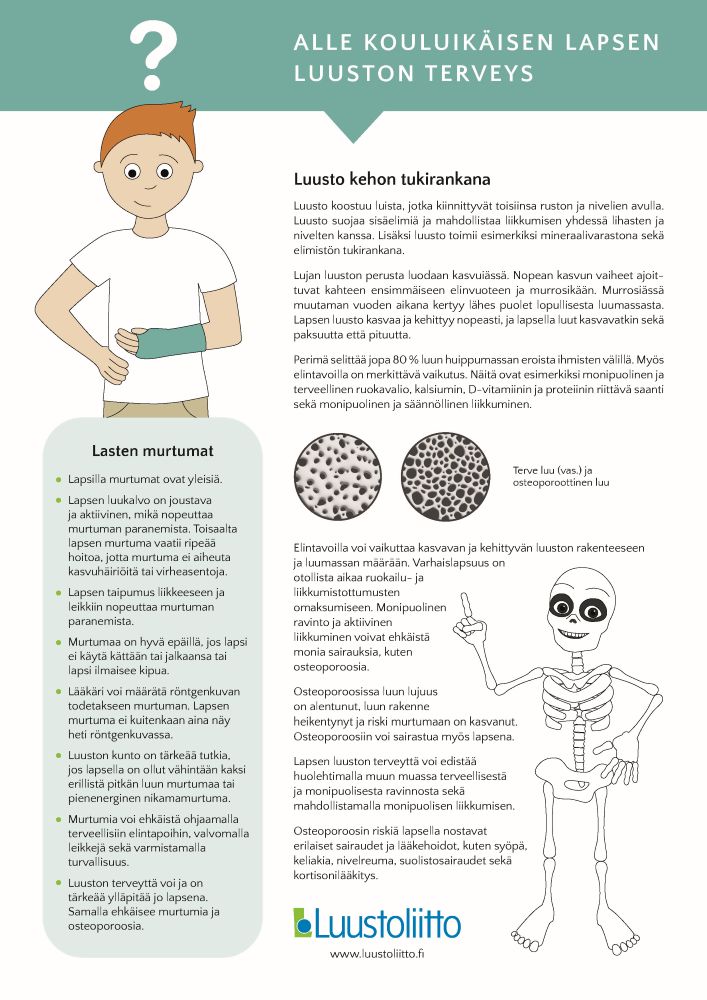Alle kouluikäisen lapsen luuston terveys