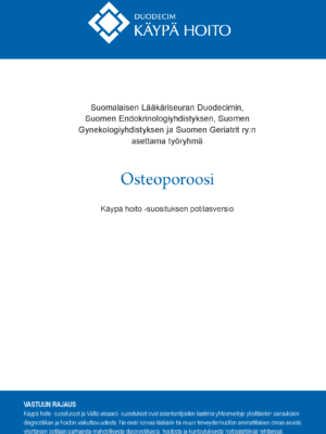 Käypä hoito -suosituksen potilasversion kansi.