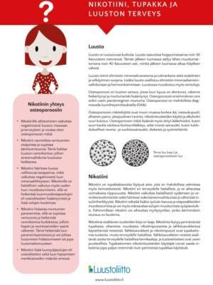 Nikotiini, tupakka ja luuston terveys