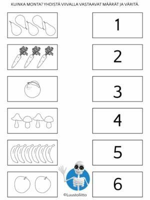 Yhdistä määrät: 1-6
