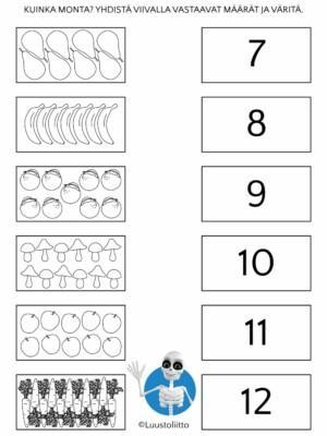 Yhdistä määrät: 7-12